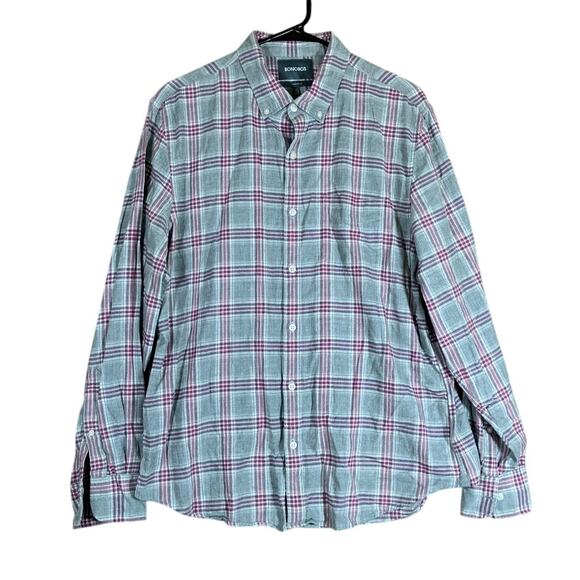 Bonobos Mens Shirt Multicolored Plaid Standard Fit Button Down Stretch Large - Picture 1 of 11